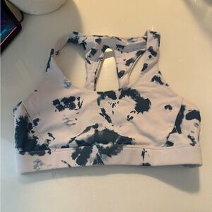 SoulCycle Tie-Dye Sports Bra - Black and White
